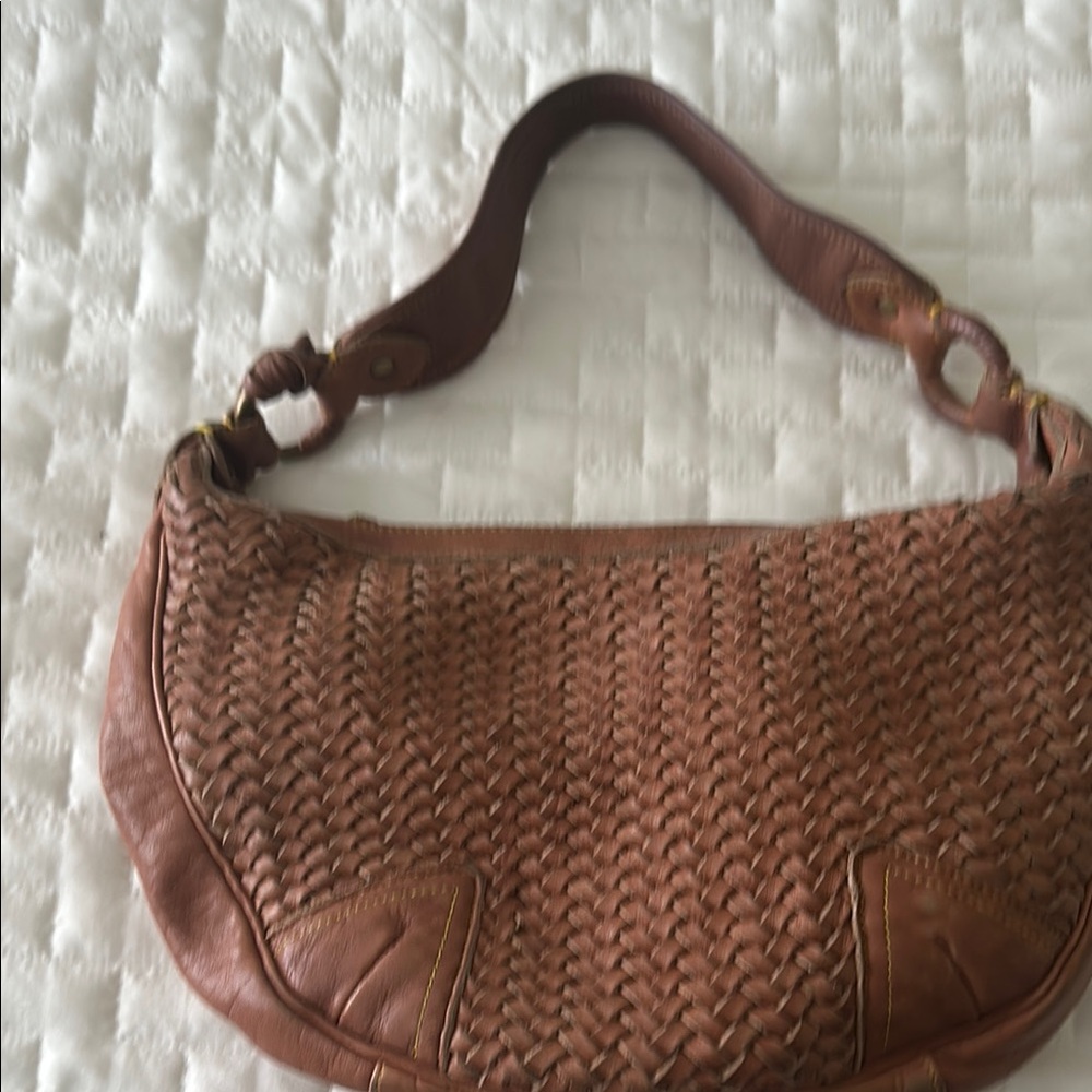 Cole Haan Brown Woven Shoulder Bag
